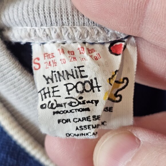 VTG Winnie The Pooh Terry Cloth One Piece Baby Romper Blue Size 3/6 Months - Picture 9 of 10